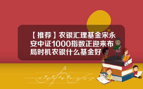 【推荐】农银汇理基金宋永安中证1000指数正迎来布局时机农银什么基金好
