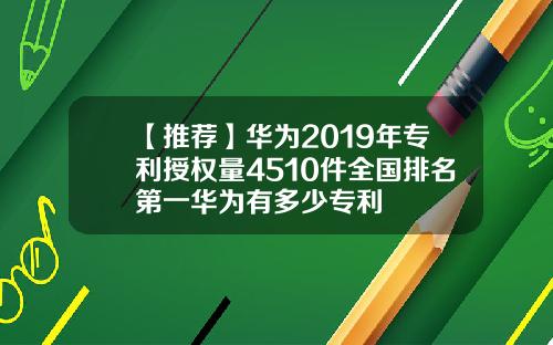 【推荐】华为2019年专利授权量4510件全国排名第一华为有多少专利