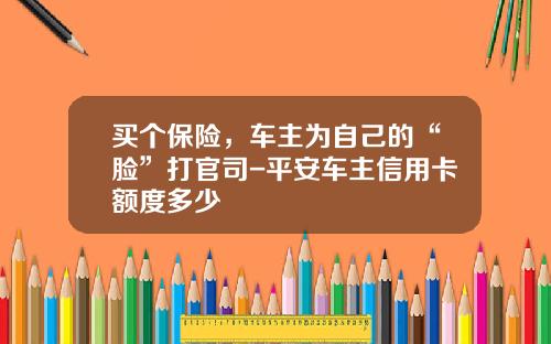 买个保险,车主为自己的“脸”打官司-平安车主信用卡额度多少