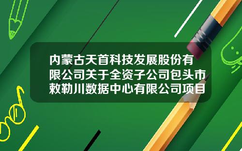 内蒙古天首科技发展股份有限公司关于全资子公司包头市敕勒川数据中心有限公司项目终止的公告-内蒙古四海科技股份有限公司简介