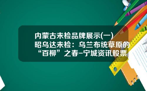 内蒙古未检品牌展示(一)昭乌达未检:乌兰布统草原的“百柳”之春-宁城资讯股票行情走势历史