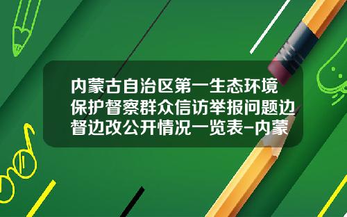 内蒙古自治区第一生态环境保护督察群众信访举报问题边督边改公开情况一览表-内蒙古宏裕科技有限公司
