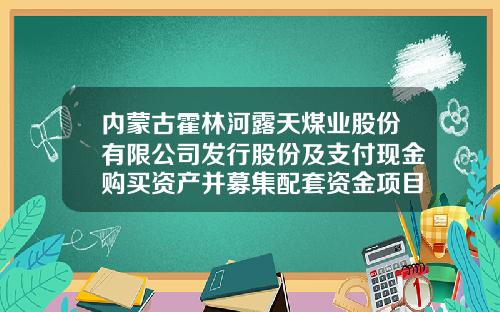 内蒙古霍林河露天煤业股份有限公司发行股份及支付现金购买资产并募集配套资金项目实施进展公告-露天煤业股份有限公司