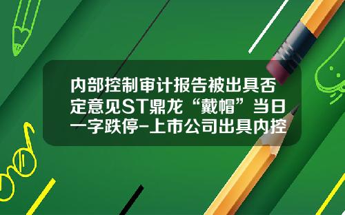 内部控制审计报告被出具否定意见ST鼎龙“戴帽”当日一字跌停-上市公司出具内控报告