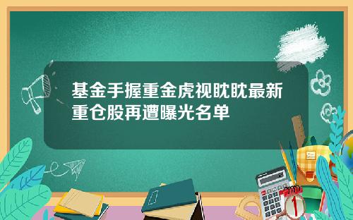 基金手握重金虎视眈眈最新重仓股再遭曝光名单
