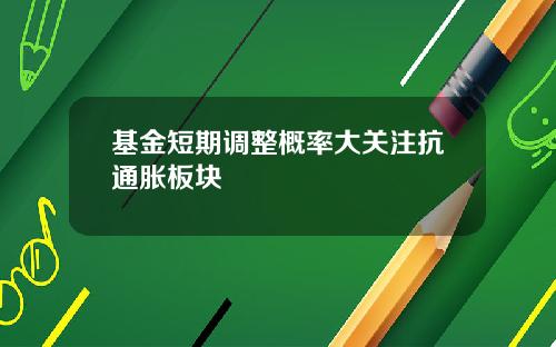 基金短期调整概率大关注抗通胀板块