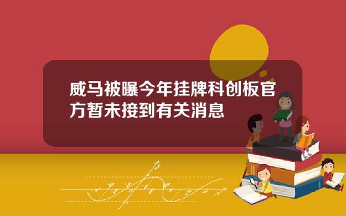 威马被曝今年挂牌科创板官方暂未接到有关消息