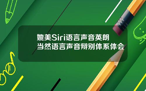 媲美Siri语言声音英朗当然语言声音辩别体系体会