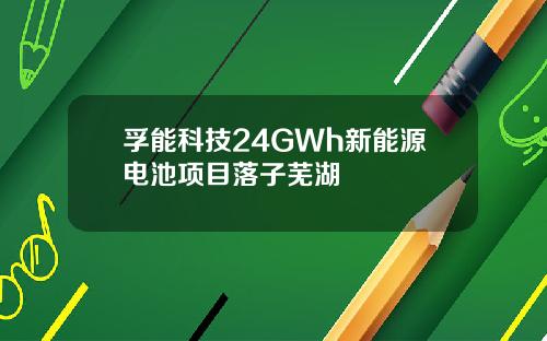 孚能科技24GWh新能源电池项目落子芜湖