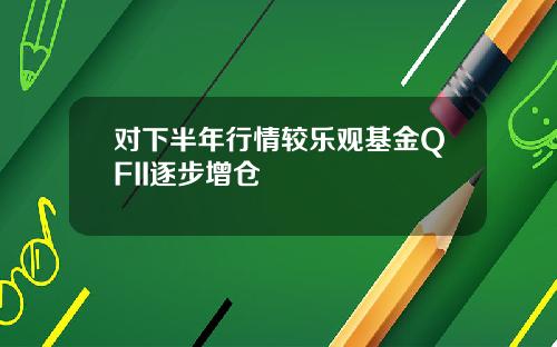 对下半年行情较乐观基金QFII逐步增仓