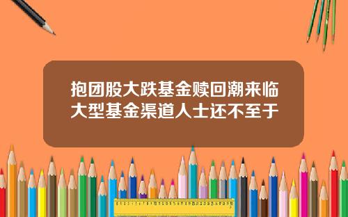 抱团股大跌基金赎回潮来临大型基金渠道人士还不至于