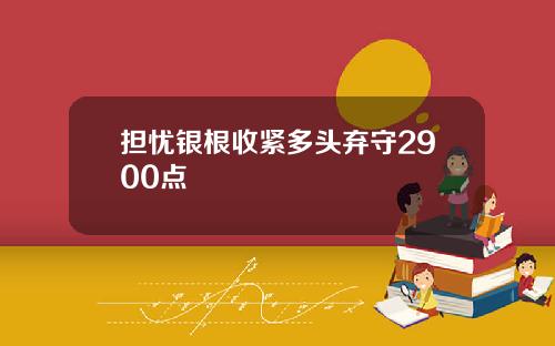 担忧银根收紧多头弃守2900点