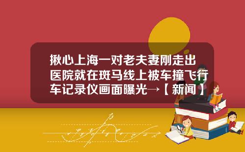 揪心上海一对老夫妻刚走出医院就在斑马线上被车撞飞行车记录仪画面曝光→【新闻】