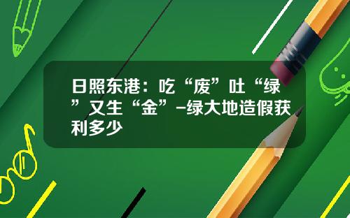 日照东港：吃“废”吐“绿”又生“金”-绿大地造假获利多少