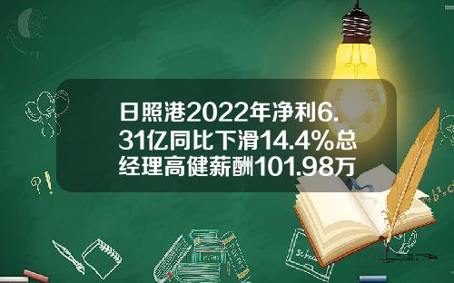 日照港2022年净利6.31亿同比下滑14.4%总经理高健薪酬101.98万-日照港动力工程公司