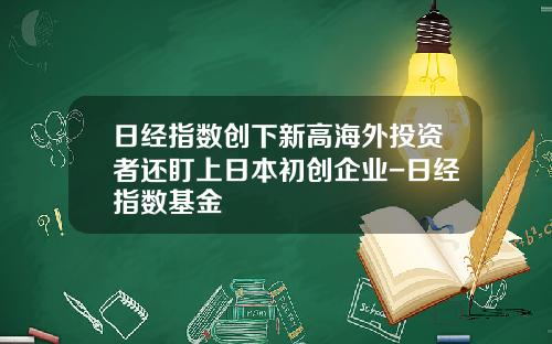 日经指数创下新高海外投资者还盯上日本初创企业-日经指数基金