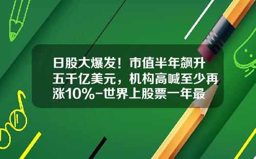 日股大爆发！市值半年飙升五千亿美元，机构高喊至少再涨10%-世界上股票一年最多涨多少
