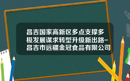 昌吉国家高新区多点支撑多极发展谋求转型升级新出路-昌吉市远疆金冠食品有限公司