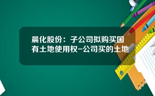 晨化股份：子公司拟购买国有土地使用权-公司买的土地