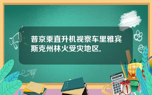 普京乘直升机视察车里雅宾斯克州林火受灾地区.
