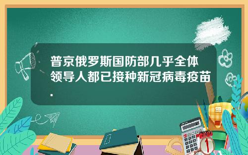 普京俄罗斯国防部几乎全体领导人都已接种新冠病毒疫苗.
