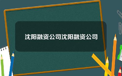 沈阳融资公司沈阳融资公司