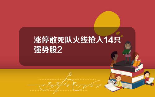 涨停敢死队火线抢入14只强势股2