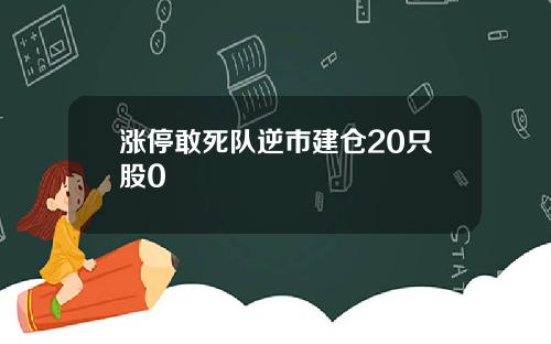 涨停敢死队逆市建仓20只股0