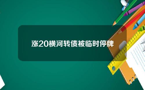涨20横河转债被临时停牌