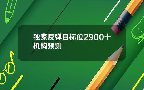 独家反弹目标位2900十机构预测