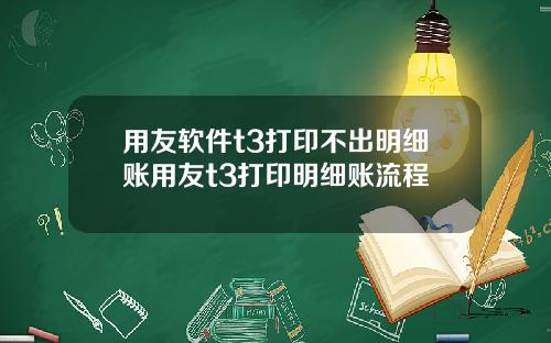 用友软件t3打印不出明细账用友t3打印明细账流程