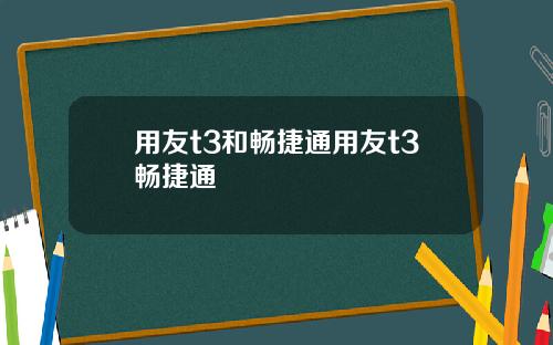 用友t3和畅捷通用友t3畅捷通