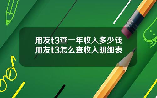 用友t3查一年收入多少钱用友t3怎么查收入明细表