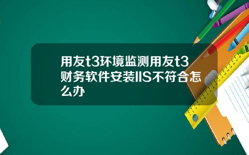 用友t3环境监测用友t3财务软件安装IIS不符合怎么办