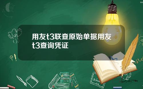 用友t3联查原始单据用友t3查询凭证