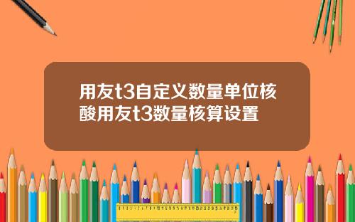 用友t3自定义数量单位核酸用友t3数量核算设置