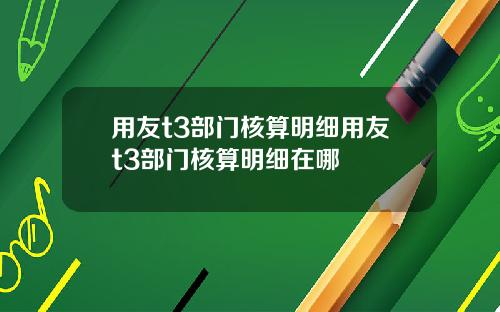 用友t3部门核算明细用友t3部门核算明细在哪