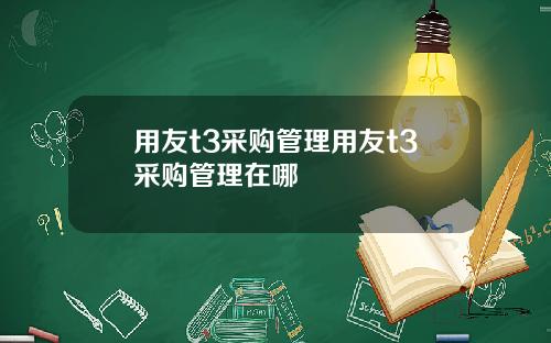 用友t3采购管理用友t3采购管理在哪