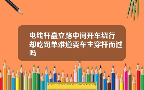 电线杆矗立路中间开车绕行却吃罚单难道要车主穿杆而过吗