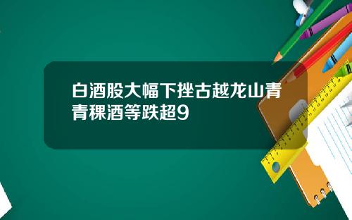 白酒股大幅下挫古越龙山青青稞酒等跌超9