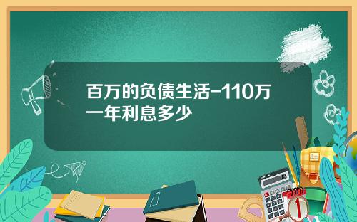 百万的负债生活-110万一年利息多少