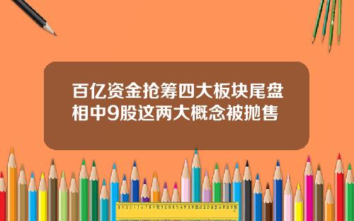 百亿资金抢筹四大板块尾盘相中9股这两大概念被抛售