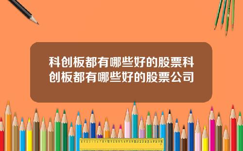 科创板都有哪些好的股票科创板都有哪些好的股票公司