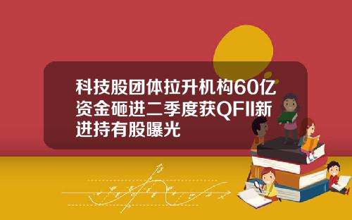科技股团体拉升机构60亿资金砸进二季度获QFII新进持有股曝光