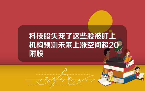 科技股失宠了这些股被盯上机构预测未来上涨空间超20附股