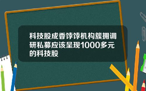 科技股成香饽饽机构簇拥调研私募应该呈现1000多元的科技股