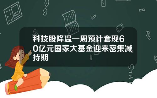科技股降温一周预计套现60亿元国家大基金迎来密集减持期