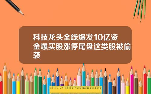 科技龙头全线爆发10亿资金爆买股涨停尾盘这类股被偷袭