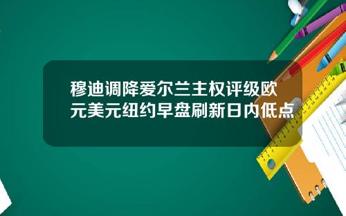 穆迪调降爱尔兰主权评级欧元美元纽约早盘刷新日内低点