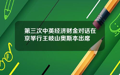 第三次中英经济财金对话在京举行王岐山奥斯本出席